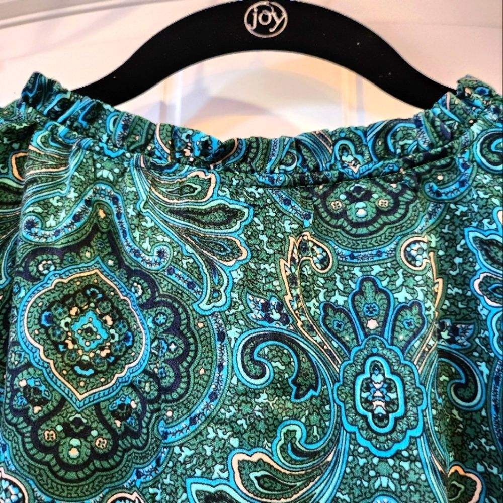 NWT GRAND & GREENE, LARGE, PAISLEY TIE NECK WITH TASSELS TRUMPET SLEEVE TOP - Picture 6 of 11